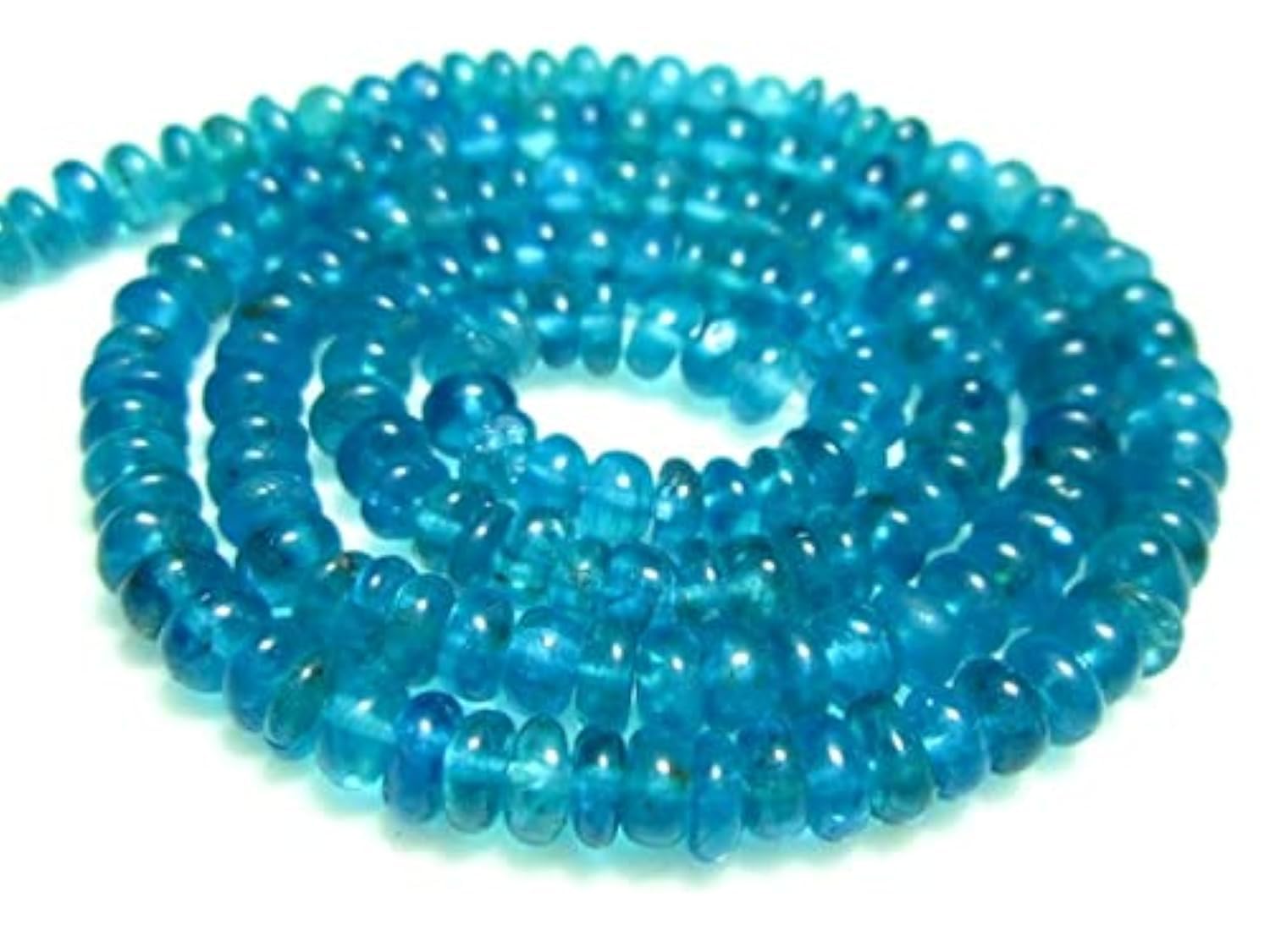 Apatite Bleue Néon perles rondelles 3,5mm pour fil création bijoux collier pierre naturelle AA