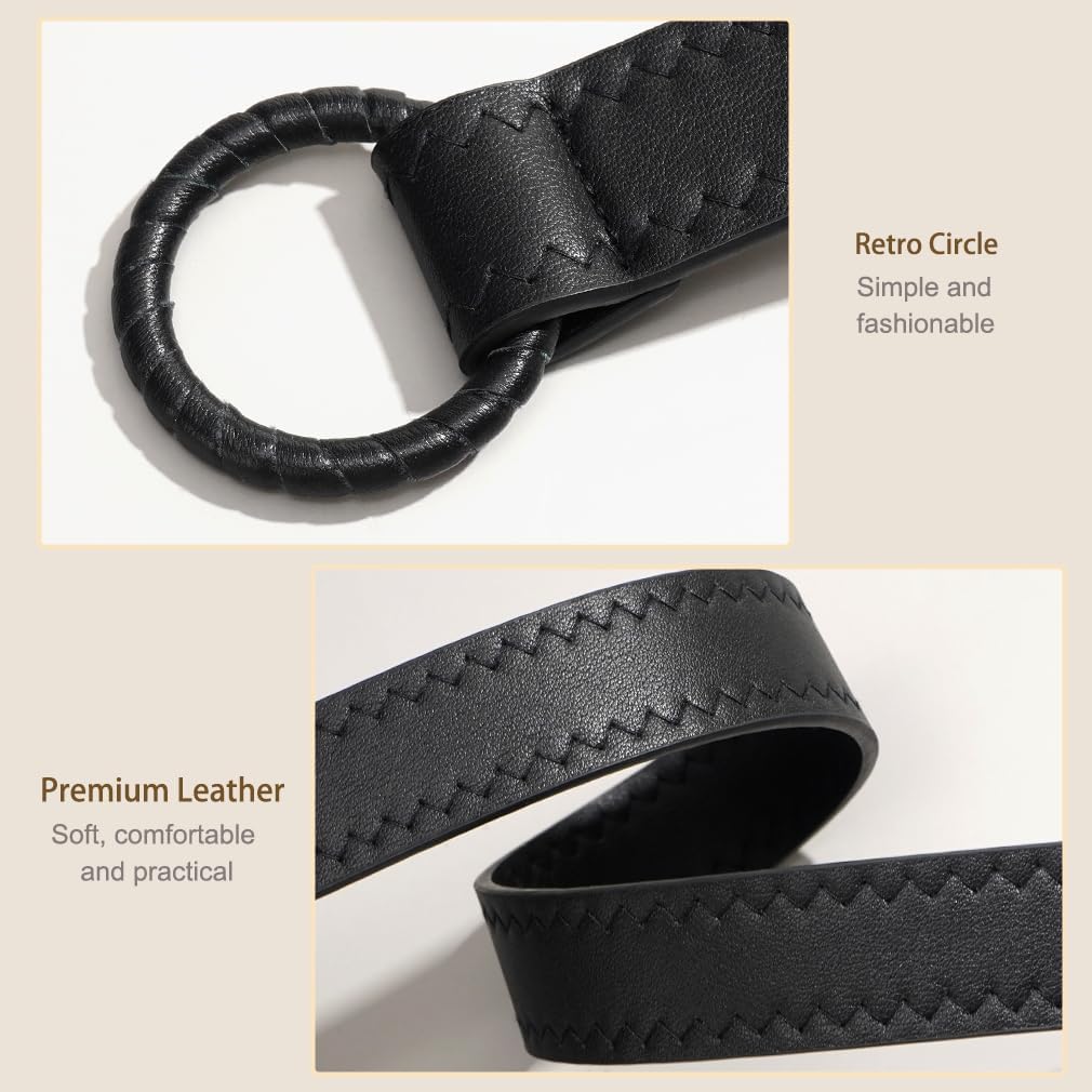 Knotted Waist Belt for Women PU Leather Thin Strap Belt for Dresses - Image 3