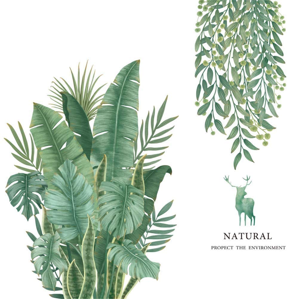 Muurstickers planten Grote groene bladeren