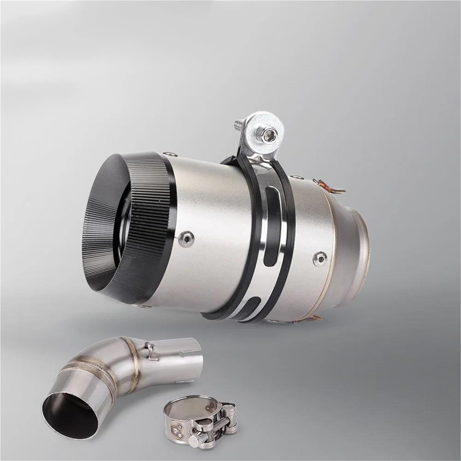 Exhaust Accessories For Y-AMAHA YZF YZF-R25 YZF-R3 R25 MT03 2015 2016 2017 2018 2019 2020 2021 2022 Intermediate Link And Tail Silencer For Motorcycle Decoration(Silver)