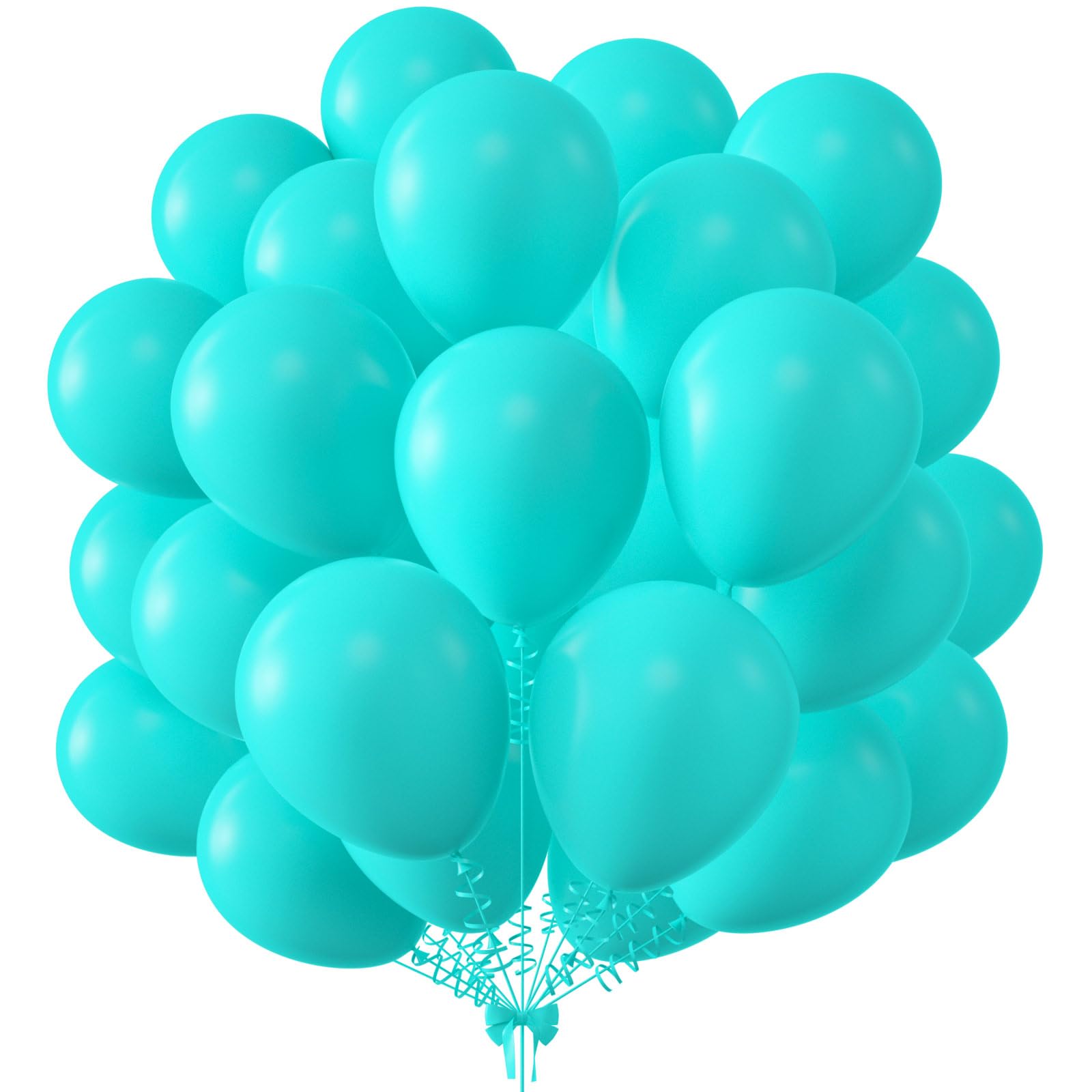 KALOR 12 Inch Teal Blue Balloons, 50 Pcs Latex Helium Balloons for Kid's Birthday Party, Baby Shower, Wedding, Graduate Party Decorations