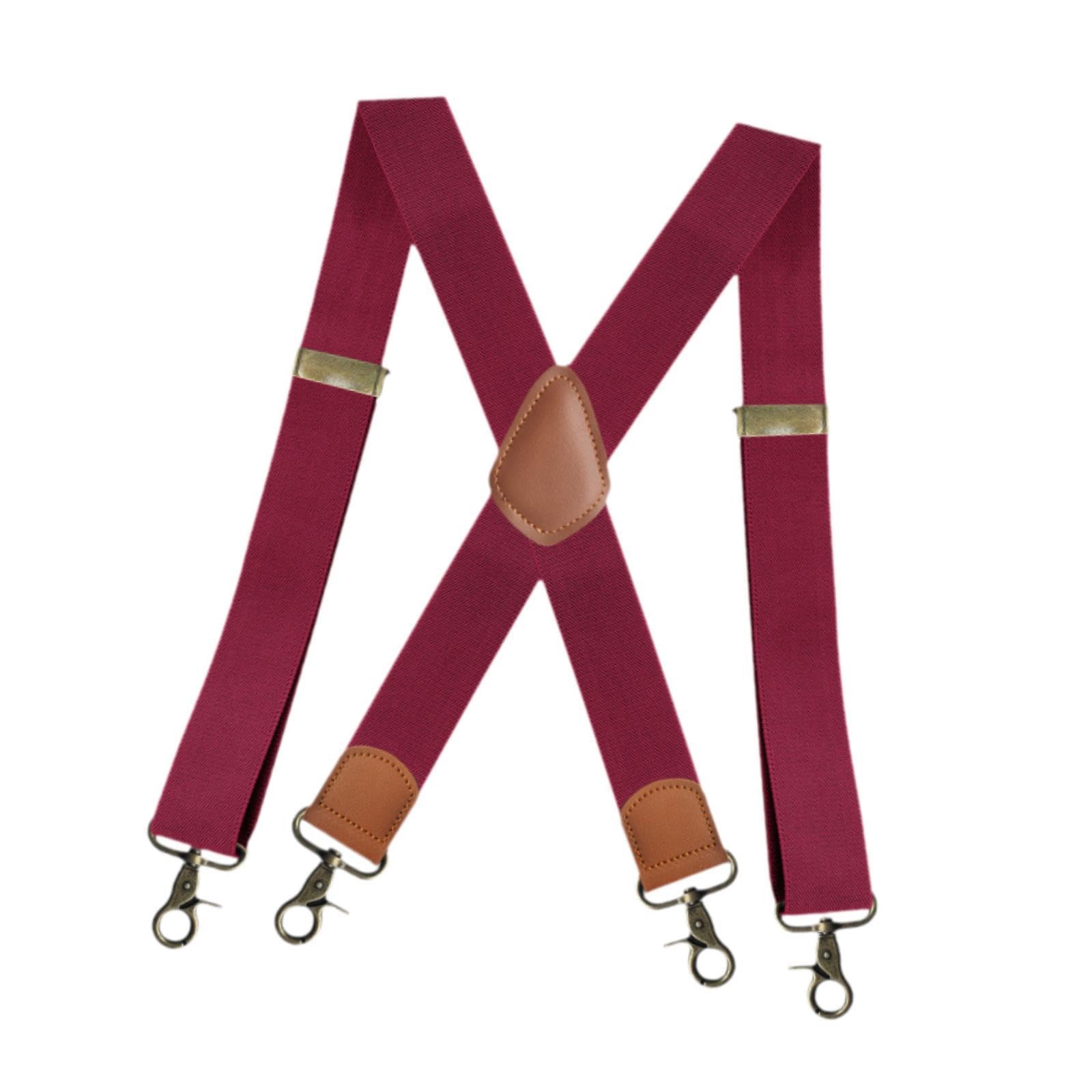 zoomella Suspender for Men Fashion Elastic Wide Suspenders for Costume Party Business Red-picture-24