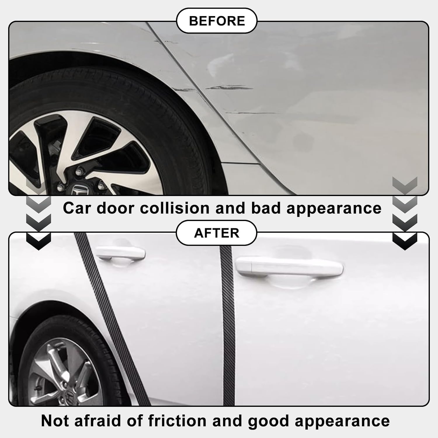 PRIMAVAID Carbon Fibre Car Door Sill Protector Tape, 5 cm x 5 m, High Gloss Black, Anti-Scratch(Black) - Image 5 thumbnail