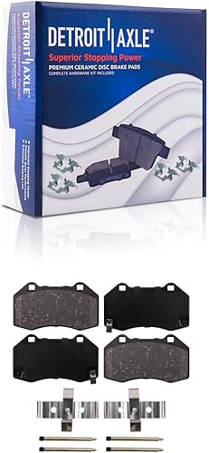 Miniatura 76 de Detroit Axle - Kit de freno para pastillas de freno de cerámica Ford Mustang Base GT 2000 2001 2002 2003 con repuesto de hardware delantero y trasero