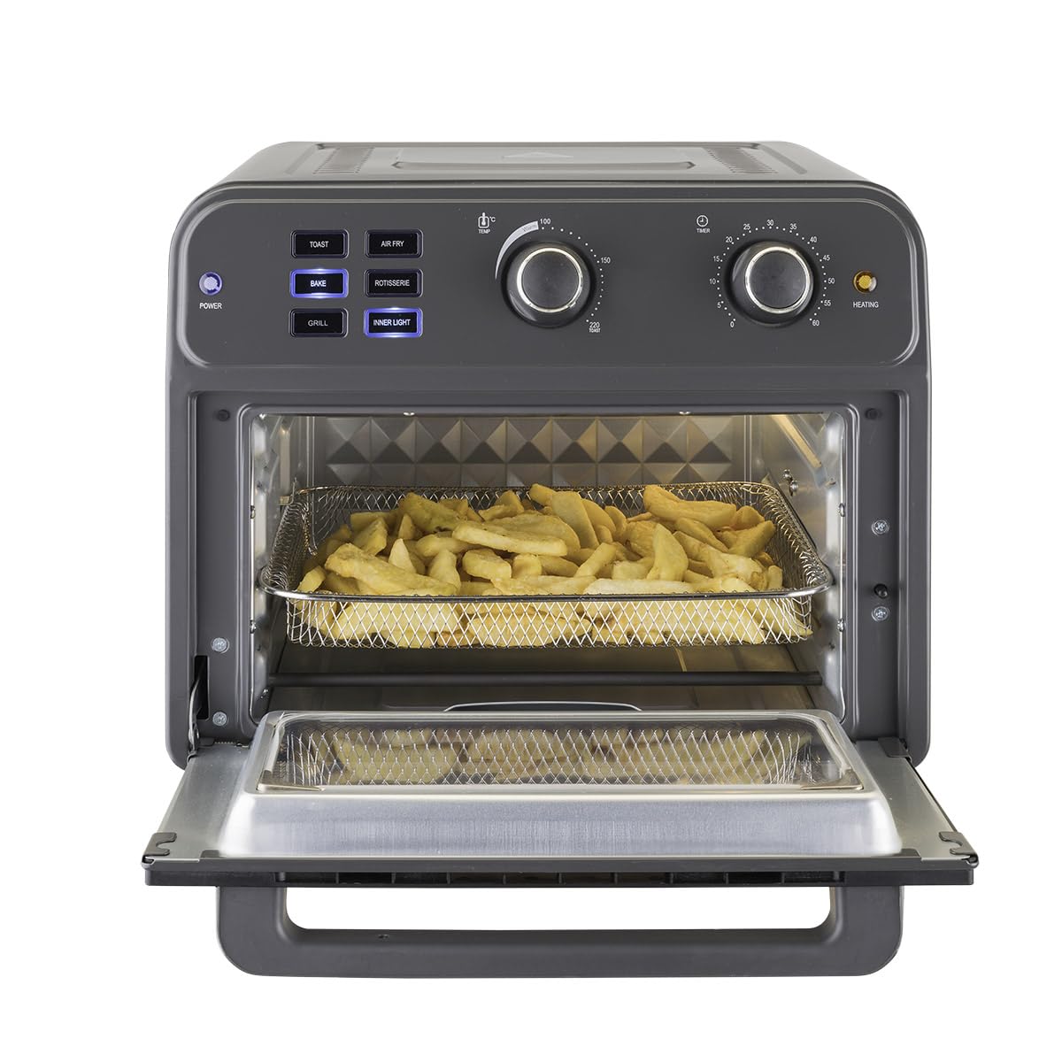 Bimar B220 Friggitrice ad aria, Fornetto elettrico cottura Air Fry, Forno elettrico Prontoforno ventilato 22 litri, Potenza 1800 W, Temperatura max 220°C, 5 programmi di cottura, Frittura senza olio
