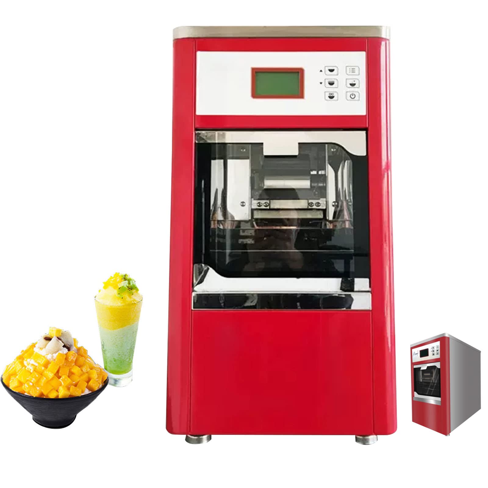 Ice Maker,Commercial Snow Cone Machine, Slushie Maker Machine with 551 Lbs/24H, Frozen Drink Maker with Magnetic Security Door,Snow Cone Icee Machine for Shop,Cafes,Resta