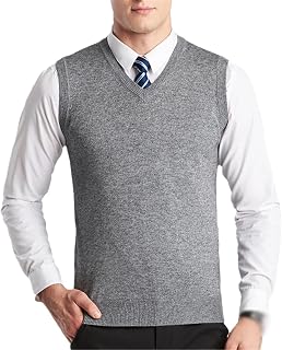 REHJJDFD Men's Sweater Vest Man Office Casual Knitwear Pullovers Male Sleeveless Wool Sweater