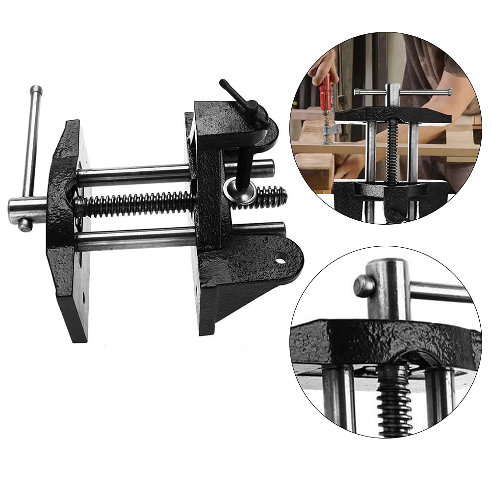 Cocoarm Morsa per la Lavorazione del Legno Morsa da Tavolo in Ghisa Morsetto Manuale con Design con Ganascia in Acciaio Al Carbonio Sostituibile e Asta in Acciaio da 45 Mm per Falegnami Riparazione e