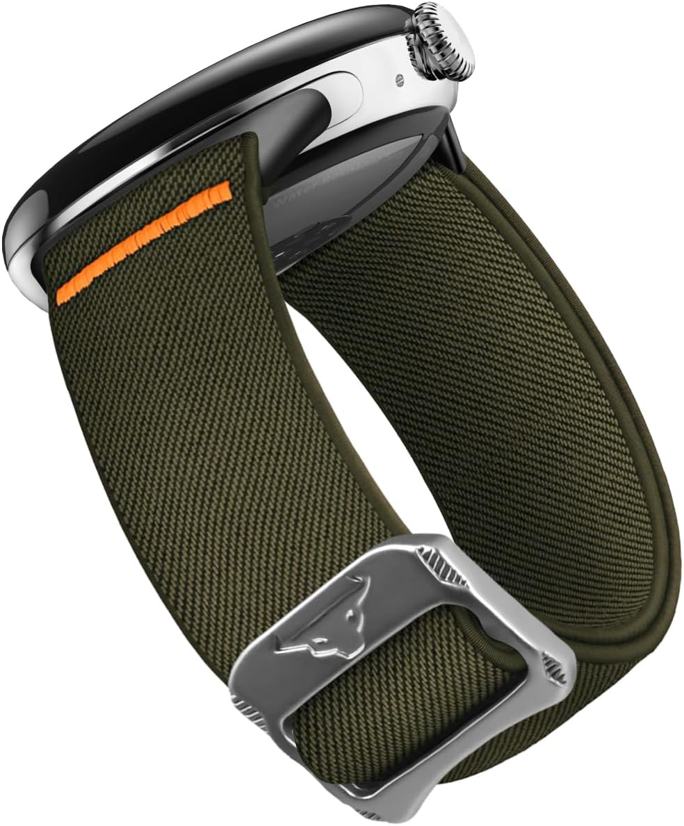 Elastic Bands Compatible with Google Pixel Watch 3 45mm 41mm, Pixel Watch 2 Band, Google Pixel Watch Band - Upgraded Metal Lugs - Breathable Stretchy Nylon Sport Strap for Men Women