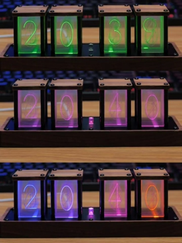 Amazon.co.jp: 置き時計 電子LEDグローチューブクロック