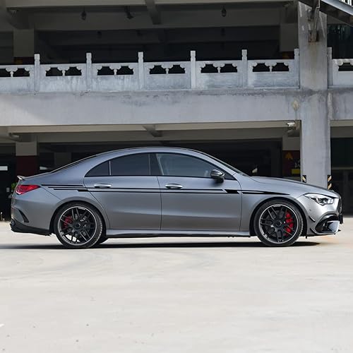 Miniatura 4 de RUIANTE Calcomanía de rayas laterales para carrocería de automóvil, calcomanías de vinilo con gráficos de rayas de estilo deportivo, calcomanías de