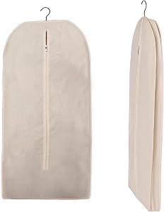 24x62 Cotton Garment Bag for Hanging Clothes, Garment Cover for Dust Free Storage