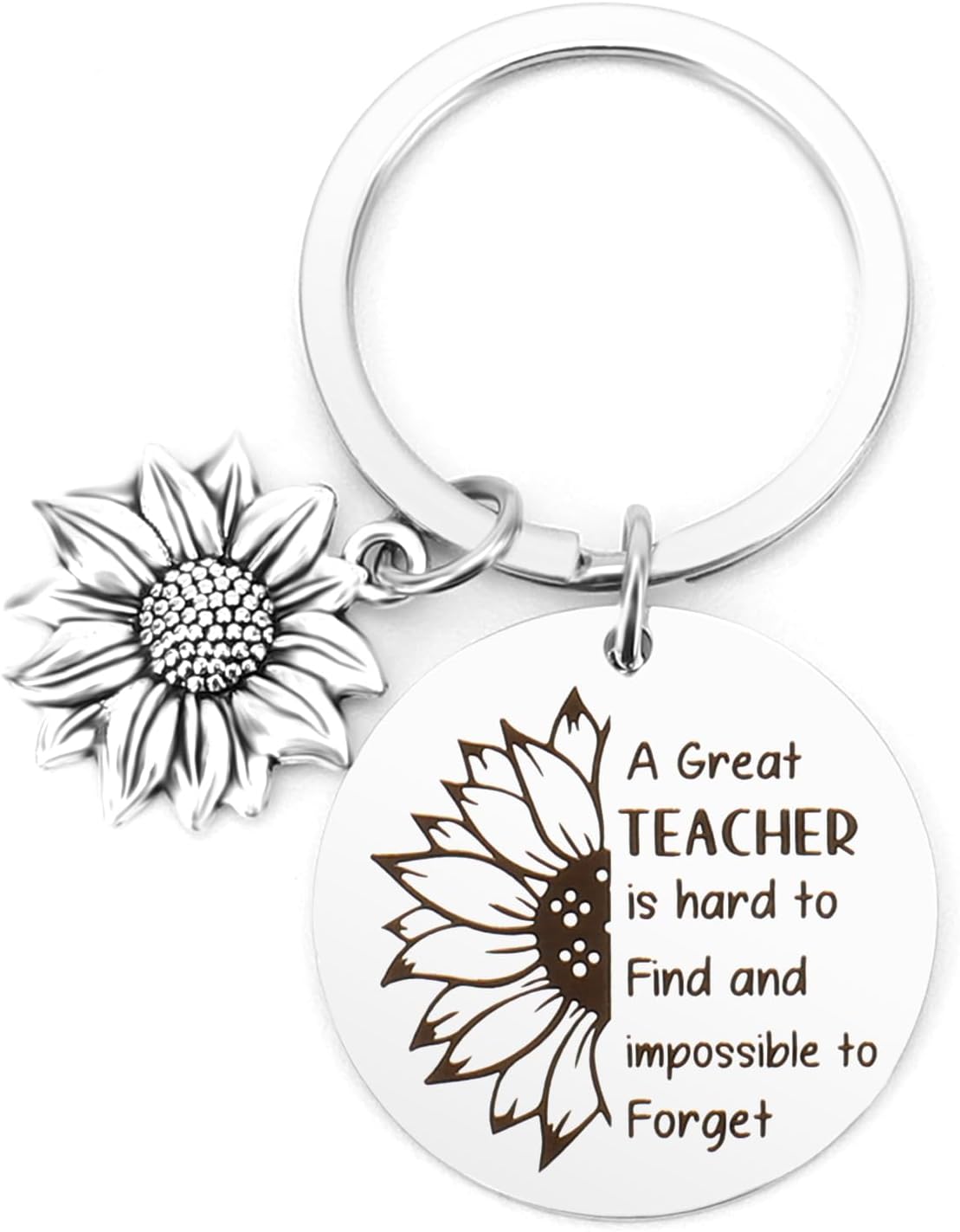 Gifts for Teachers - Thank-you Teacher Christmas Gift,Teacher Appreciation Gifts,Sunflower Teachers Retirement Graduation End of Year Valentines Stocking Stuffers Birthday Present Keychain