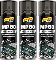 Kit 3 Limpa Contato Elétrico Spray 300ml Mundial Prime MP80 Aeroflex – Remove Oxidação, Poeira e Garante Melhor Contato em Componentes Elétricos