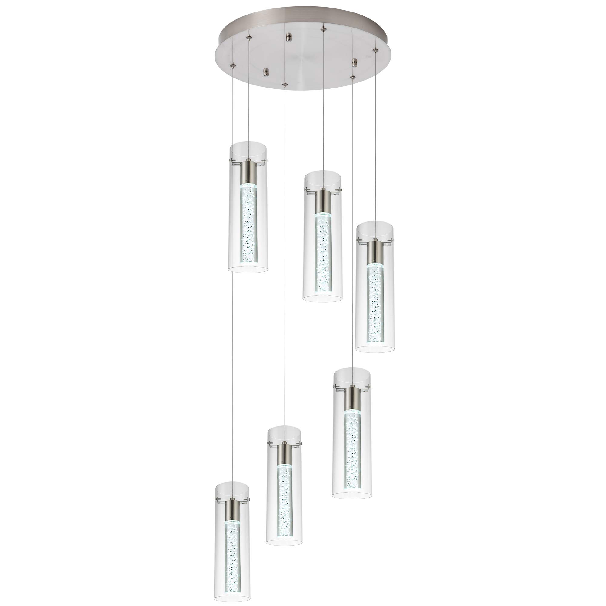 votag Pendant Lights Kitchen Island Kitchen Lights Modern Crystal Bubble Glass Pendant Ceiling Light Fixture for, Dining Room, and Restaurant - 48W Integrated LED Hanging Light Dimmable.(6-Light)