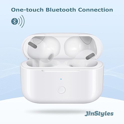 Miniatura 6 de Jinstyles Funda de carga de repuesto compatible con AirPods Pro de 1 y 2 generación, cargador inalámbrico USB-C con botón de sincronización de