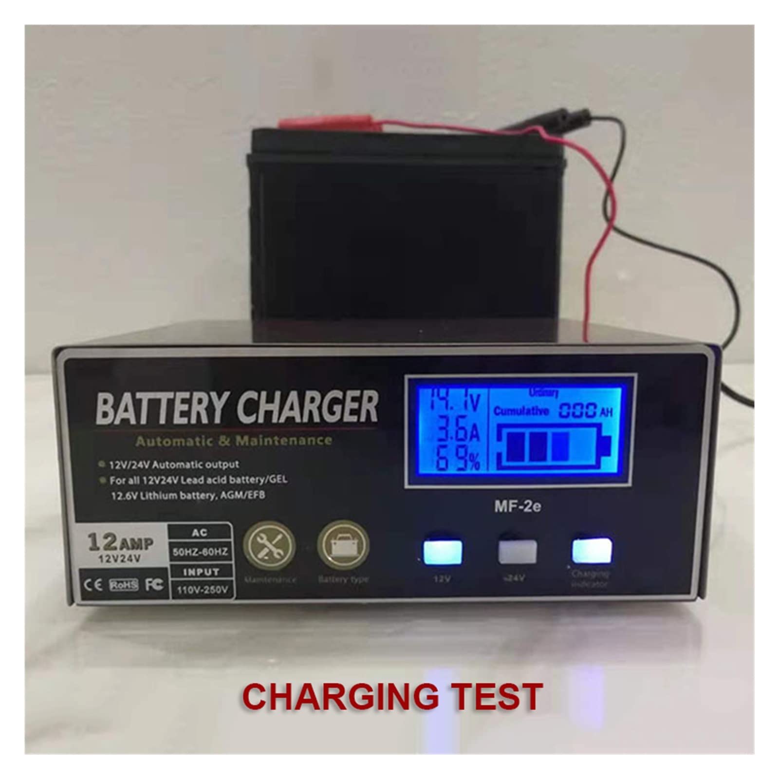 Caricabatteria for auto 12V24V multifunzione intelligente Riparazione automatica AGM al litio da 12,6 V piombo,Fornitura automobilistica