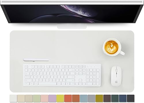 Miniatura 51 de Tapete de escritorio de piel antideslizante de poliuretano (PU), para organización de escritorio y accesorios, ideal para alfombrilla de mouse y de