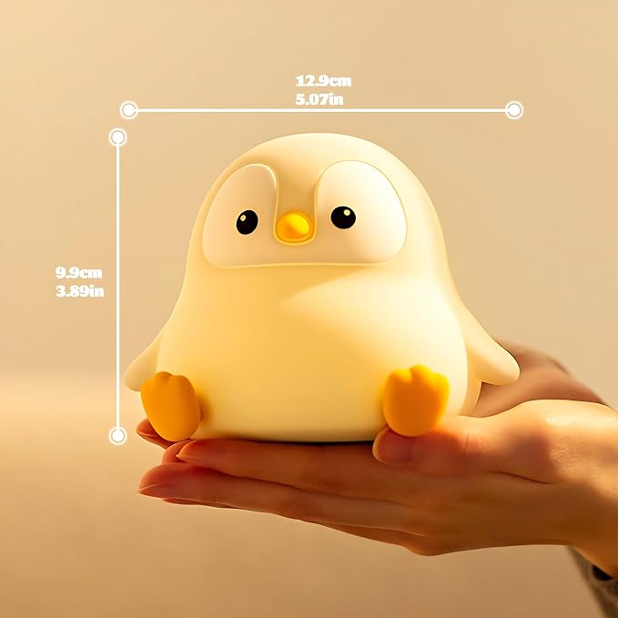 Lámpara de noche pingüino silicona LED para niños miniatura 2