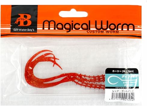 Amazon Co Jp Saltwaterboy S ソルトウォーターボーイズ タイラバ マジカルワーム カーリー M レッド ゴールドラメ ルアー スポーツ アウトドア