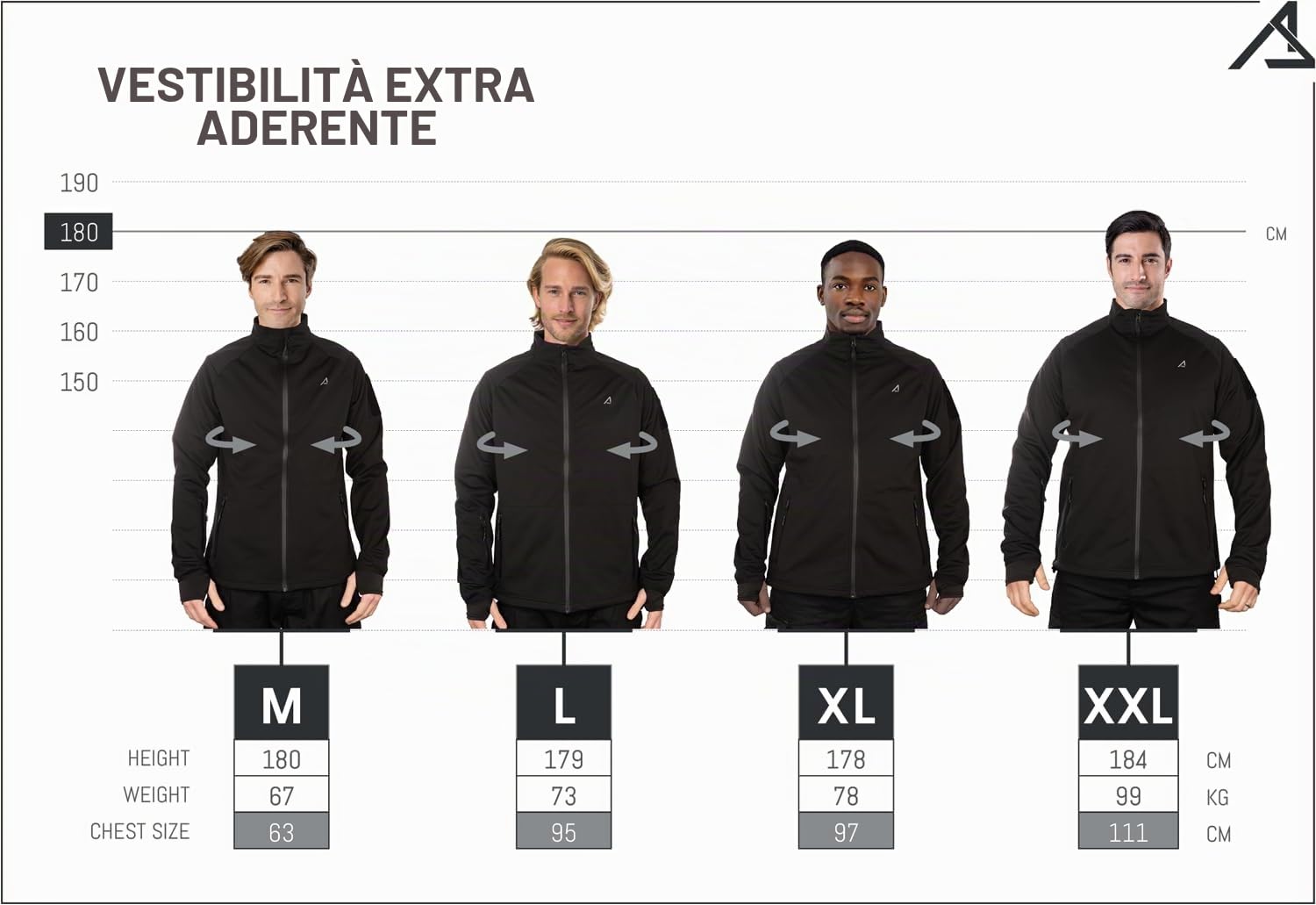 ACE Schakal Giacca softshell Slim Fit - Giacca outdoor per ciclismo, escursionismo e trekking - robusta e sportiva