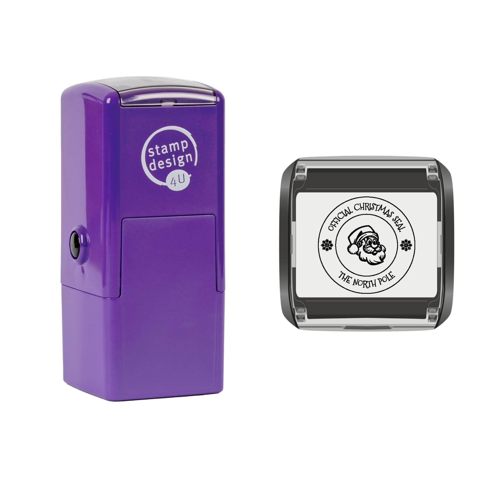 Santa's Official Christmas Seal Stamp from The North Pole Self Inking Rubber Stamp 25mm x 25mm - Red Ink