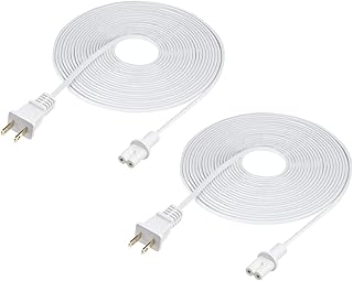 Vebner Extra Long Power Cord Compatible with Sonos Five, Sonos Play 5, Sonos Beam, Sonos Arc, Sonos Amp, Sonos Playbase, Sonos Sub Gen 3 and Sonos Sub Mini (White, 20-Foot) 2-Pack