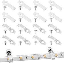 200 Pcs Mounting Bracket Clip One Side Fixing, LED Light Strip Clips with 200pcs Non-Magnetic Screws, for 10mm Wide Strip Light, 2 Types (8mm)