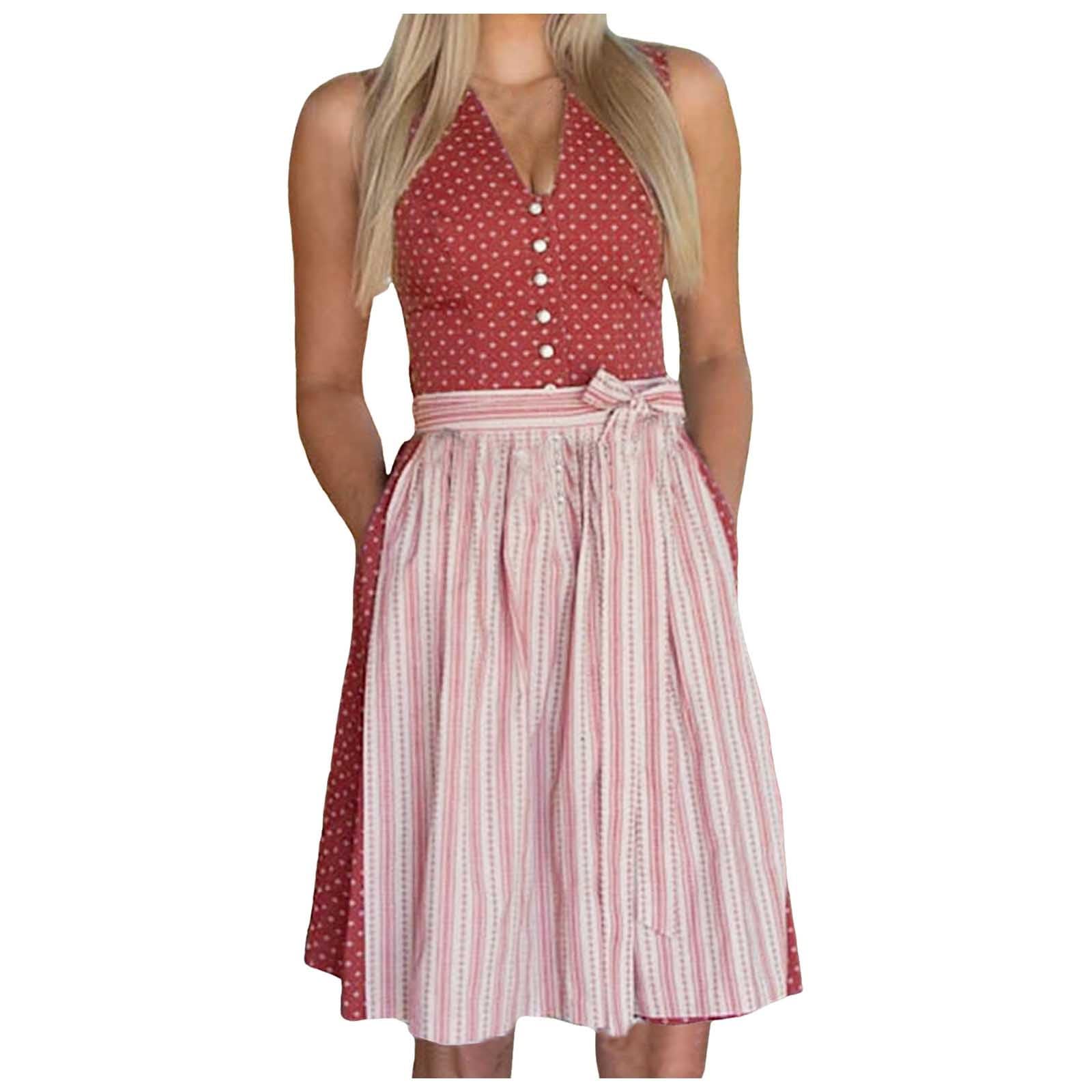 Dirndl Grosse Grössen Trachtenkleid Damen Dirndel Dirndlkleid Midi Lang Schürze Spitze Gr 48 Für Kurz Wiesn Outfit Modern Trachten Oktoberfest Dirdl Langes Dir Dl