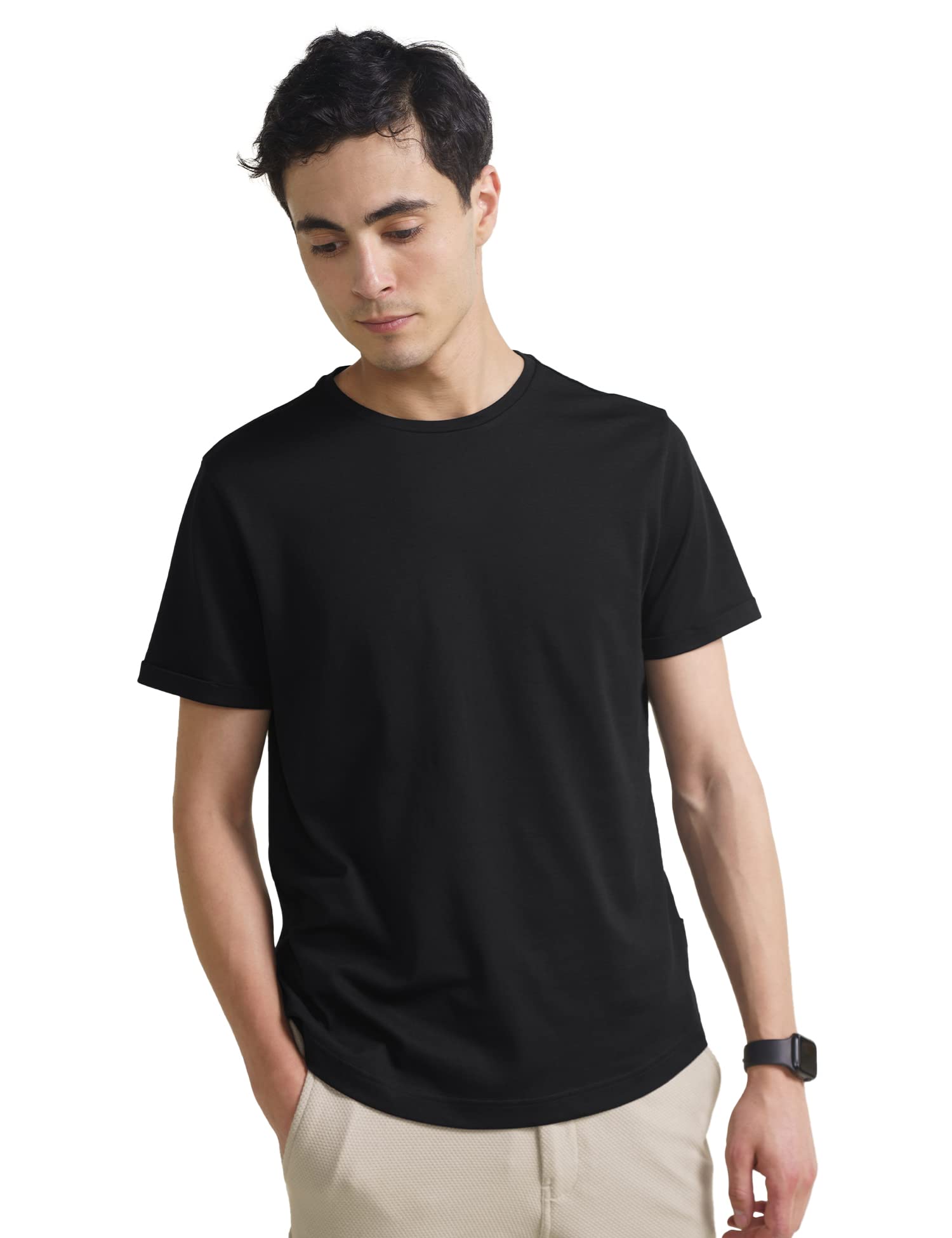 Statement Pique Textured Tshirt for Man, Thermoregulating, Tonal Rib T Shirt for Men Stylish, Sustainable Recycled Fabric Men T-Shirts