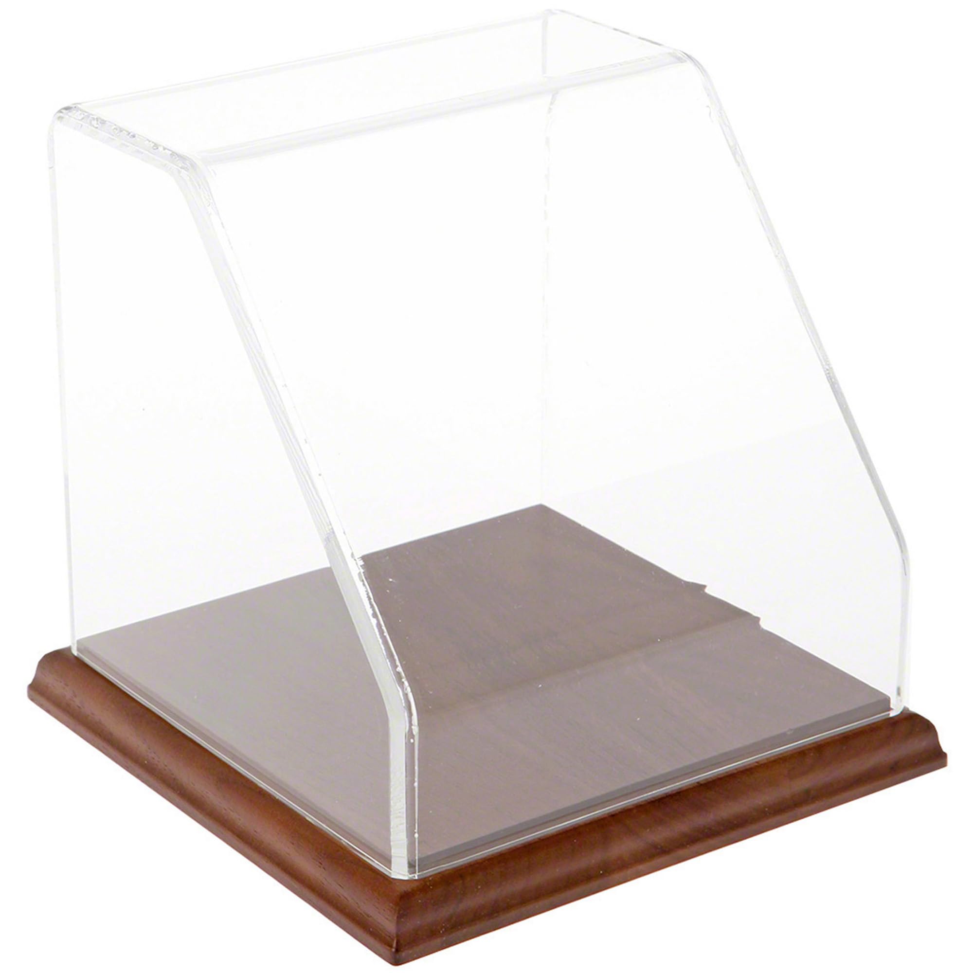 Plymor Clear Acrylic Slanted Front Display Case with Hardwood Base, 6