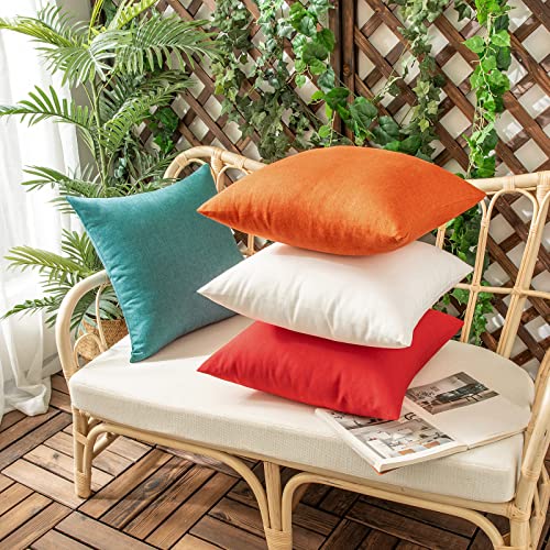 Woaboy Set Of 2 Outdoor Waterproof Throw Pillow Covers Decorative Farmhouse Fall Solid Cushion Cases For Bed Sofa Couch Car Living Room Orange 18X18 Inch #TOP5