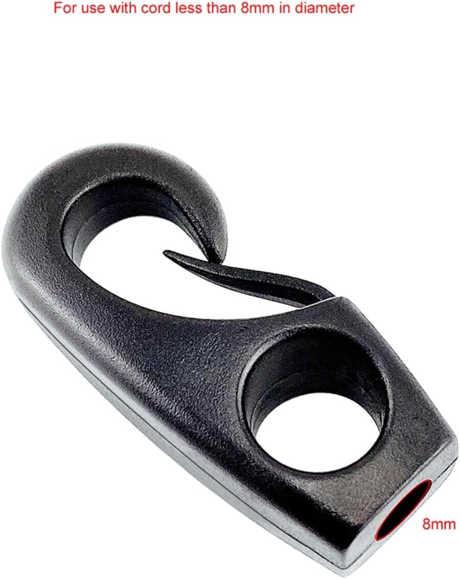 Marine Hardware 6X Nylon Buckle Shock Cord Clip Hook Kayaks Canoe Bungee Rope Line Rowing Boat Tie Cord Hook Clothesline Elastic Cord Lock Clip