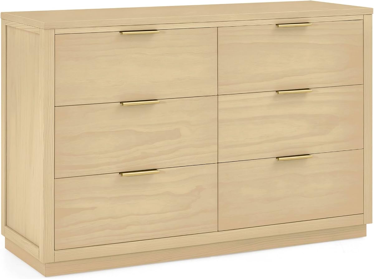 Delta Children Forever 6 Drawer Dresser, Fully Assembled - Naturals Collection, Natural Sandstone