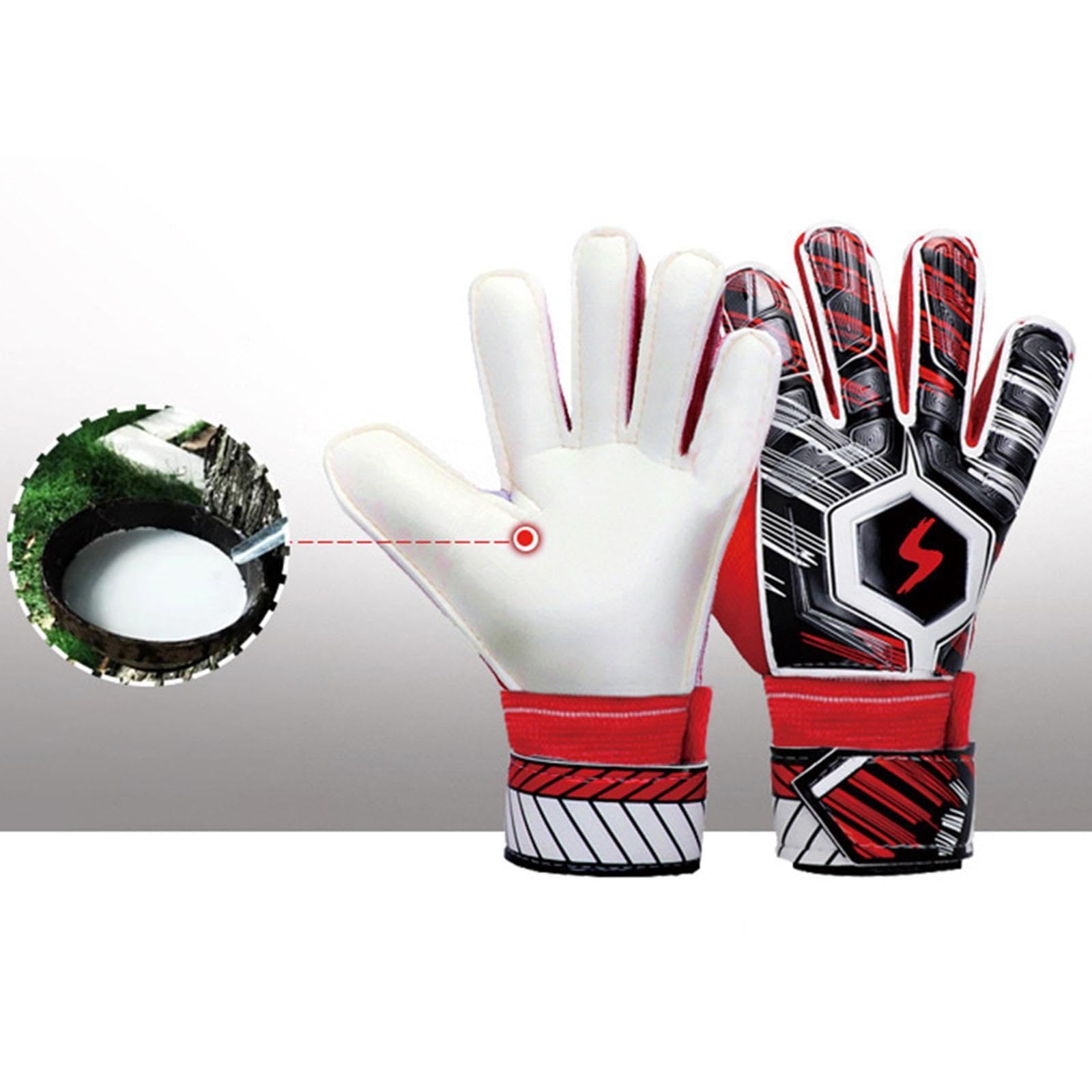 CALANDIS™ Goalkeeper Gloves Sportswear Thickened Goalie Training Gloves Children Red Size 6 | Gloves | Clothing, Shoes & Accessories | Soccer | Team Sports-image-16