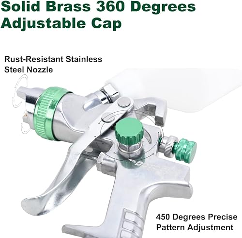 Miniatura 2 de HVLP - Kit de pistola de pintura de aire automotriz con 3 boquillas de 0.055 in, 0.067 in, 0.079 in de alta presión, 3600 PSI 600 cc, vaso de