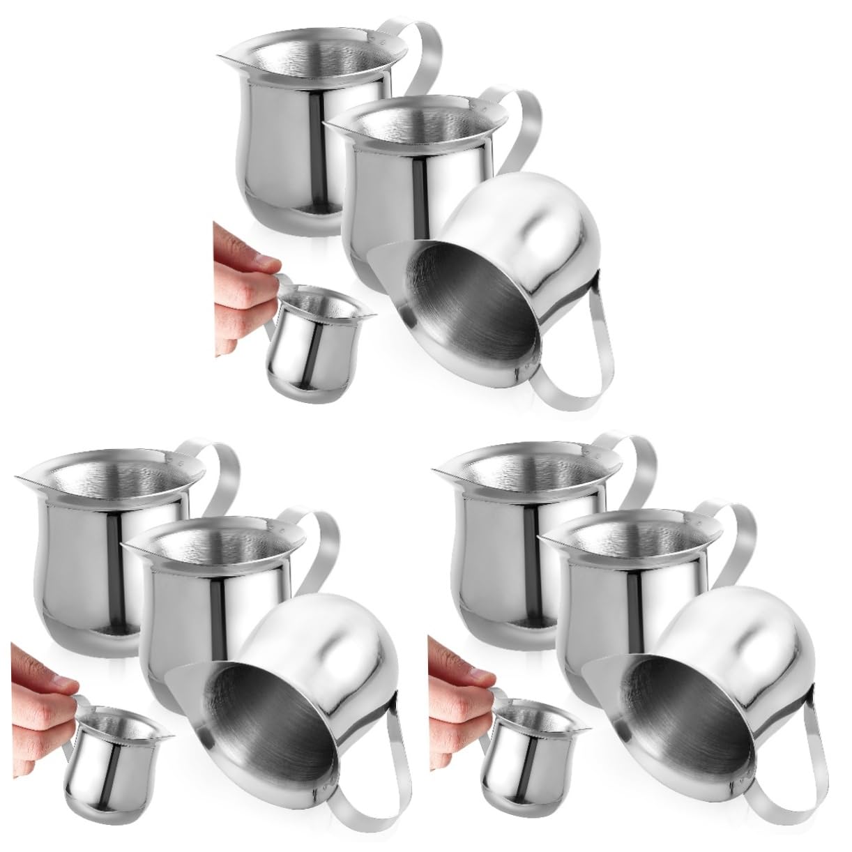 jojofuny 9piezas Taza Espumadora De Leche Inoxidable De Jarras Para Café Espresso Tazas De Leche Para Espumar y