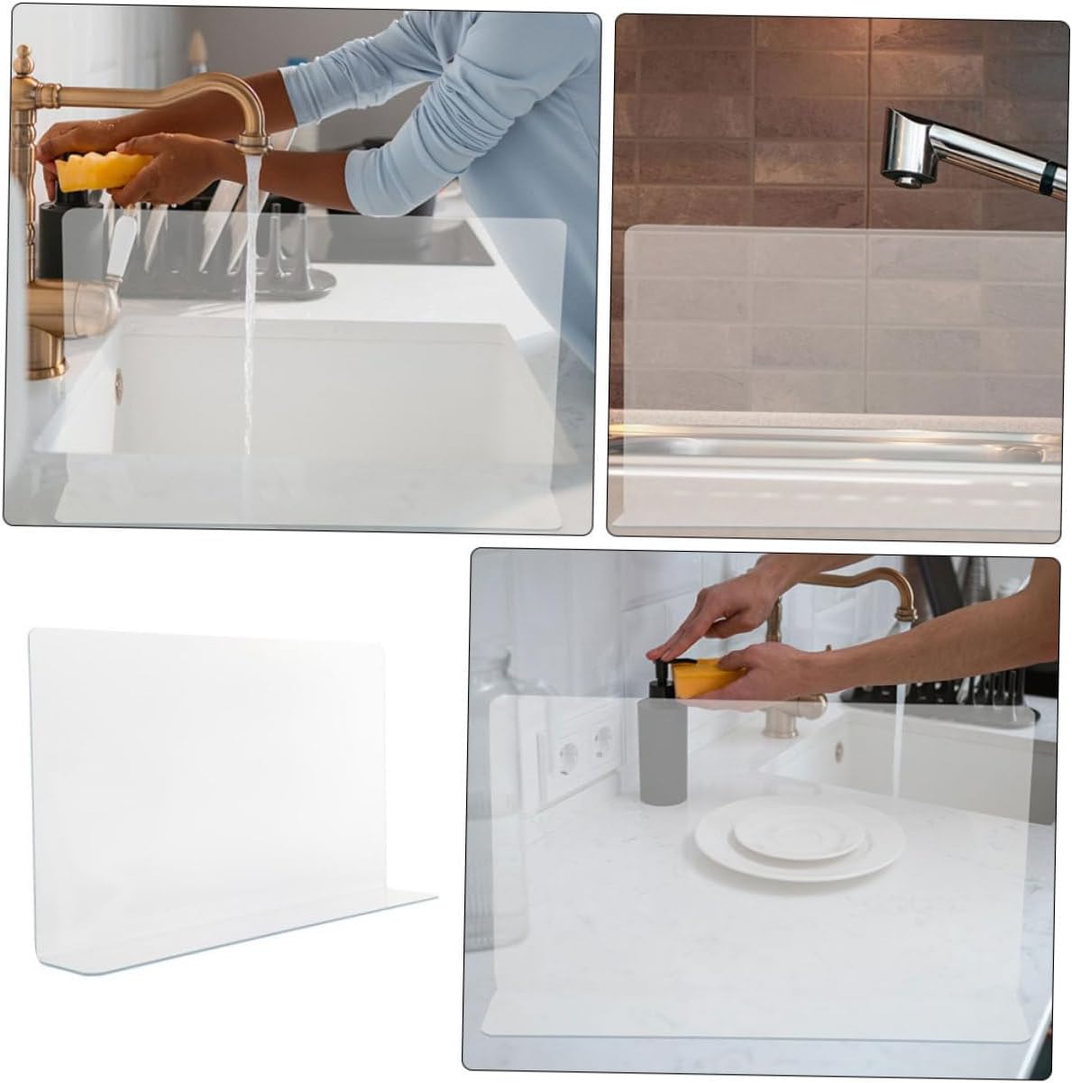 4pcs Bathtub Shower Splash Guard Plastic Water Barrier for Bathroom Splashing Guard to Prevent Maintain Safety Easy to Install