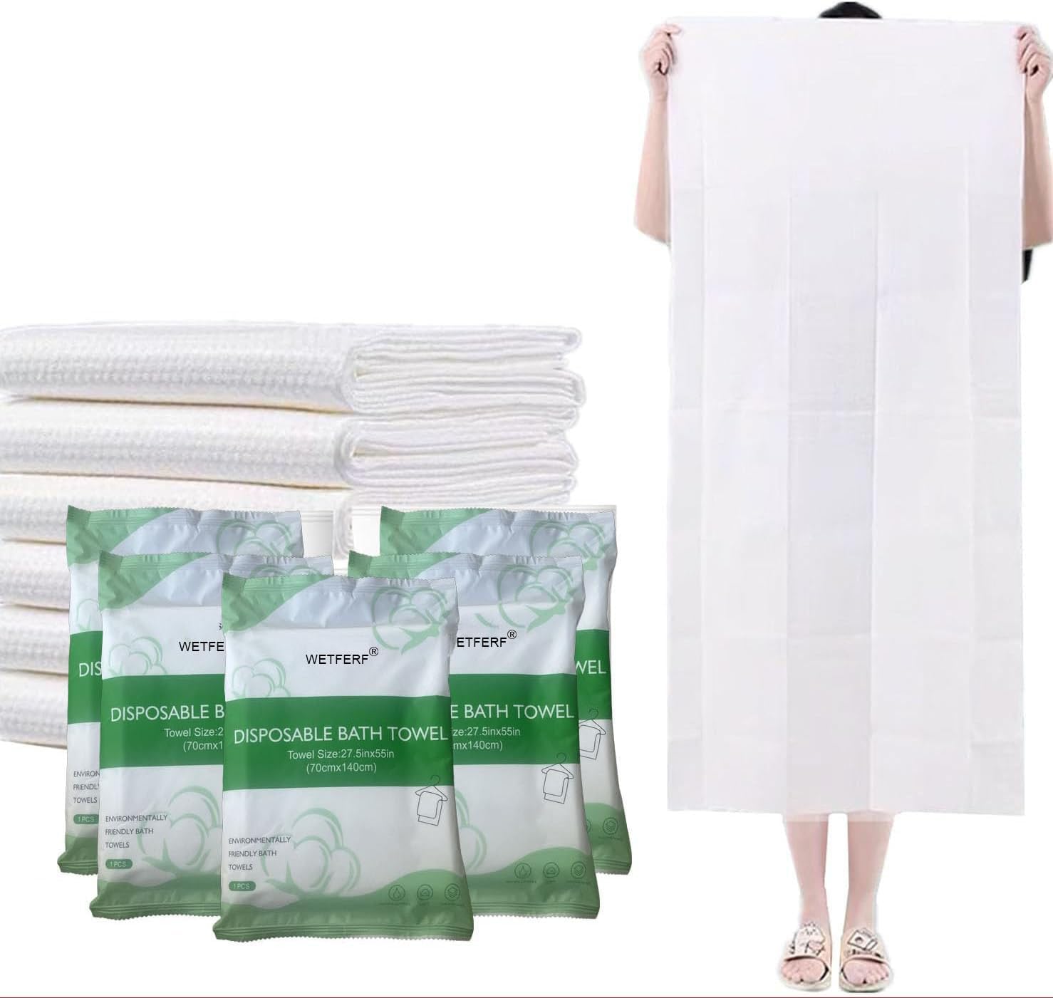 20 Pack Disposable Bath Towels Durable Large Portable Thicken Camping Towels for Travel Hotel Business Trip Swimming Pet Towels Sauna Spa Hot Spring Water Play 55''X27.5''