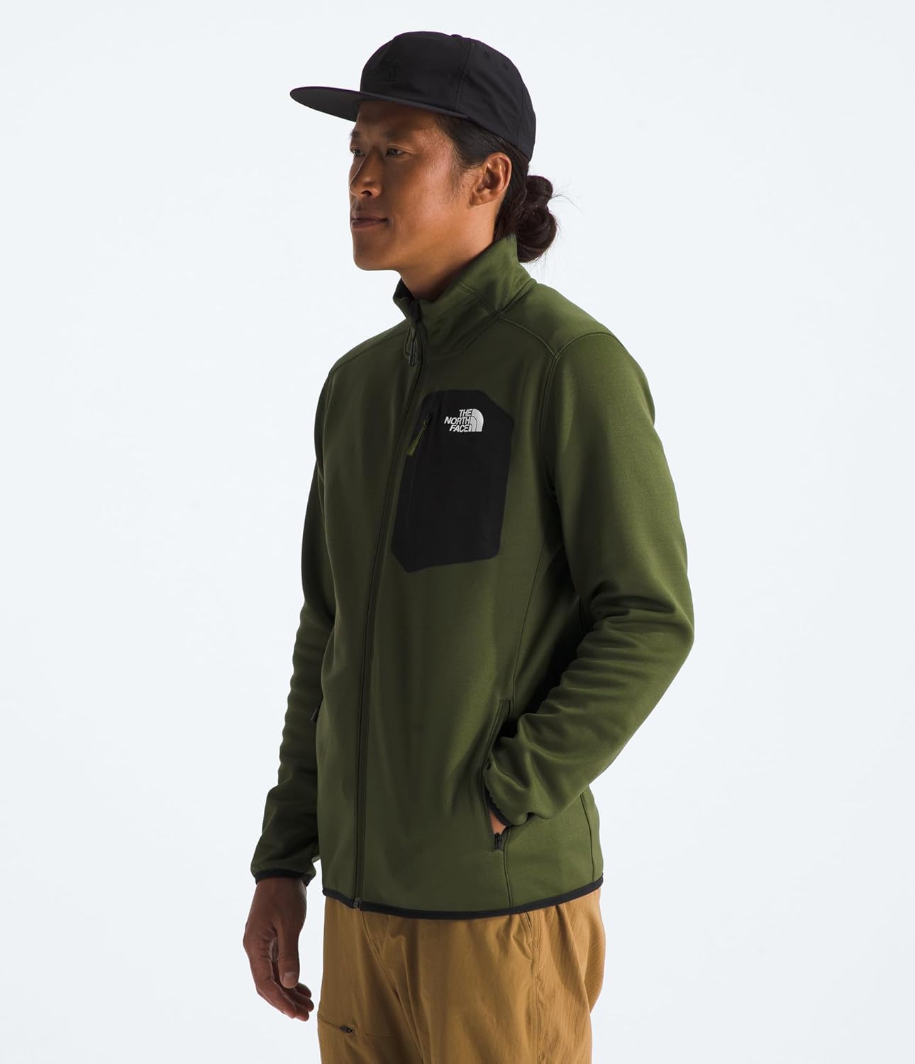 THE NORTH FACE Men's Crest Full Zip Jacket | Water Repellent Fleece Coat, Double Layer Stand Collar & Zip Hand Pockets - Image 2