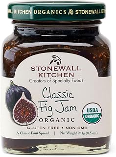 Stonewall Kitchen Organic Classic Fig Jam, 8.5oz - Sweet Honey-Like Flavor with Apples & Lemon, Gourmet Organic Spread