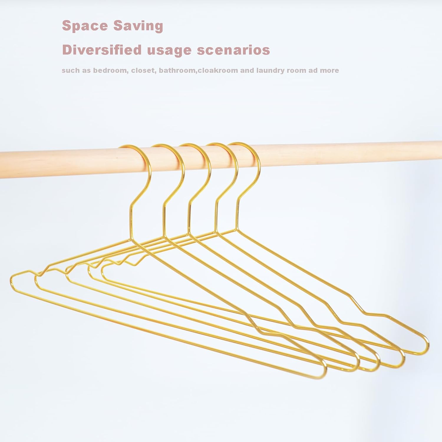 20 Pack Gold Metal Suit Hanger Wire Hanger Space Saving Clothes Hanger for Dress, Shirts, Slacks,Jackets, Pants