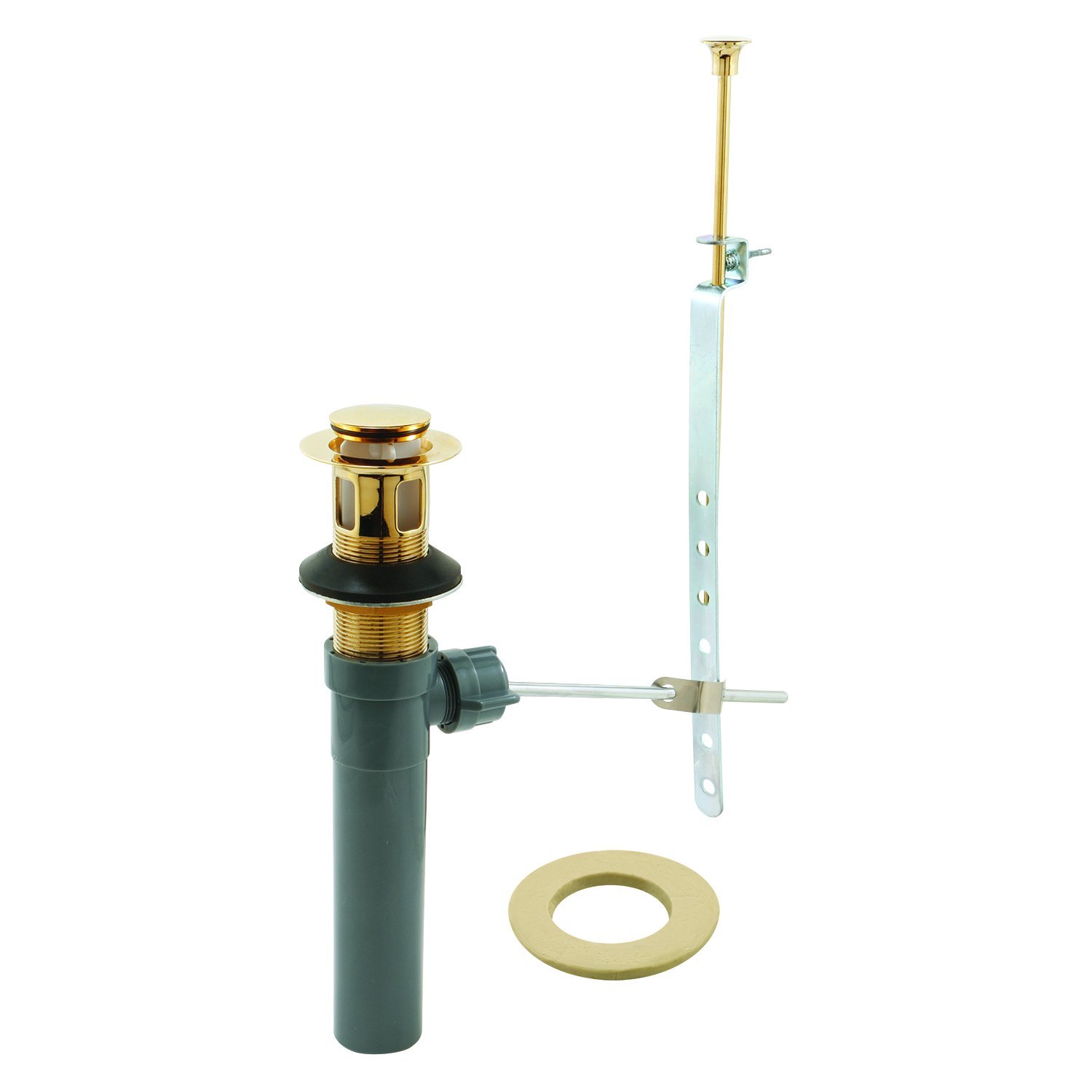Rapid Repair RP31200PB Pop-Up Assembly, 1-1/4 In., Polished Brass Plated-Finish, Fits Bath Sinks, with Rapid Ring Pre-Formed Plumber's Putty Ring (Single Pack)