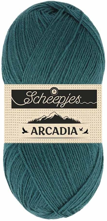 Scheepjes Arcadia Fingering Sock Yarn, 100 g (3.5 oz), Color 805 Delta Blue/Grey