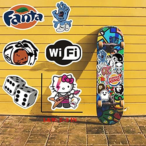 Brand Stickers 101pcs, Fashion Stickers Pack, Street Cool Stickers, Waterproof Vinyl Stickers for Luggage Laptop Skateboard Car DIY Decal,Teens