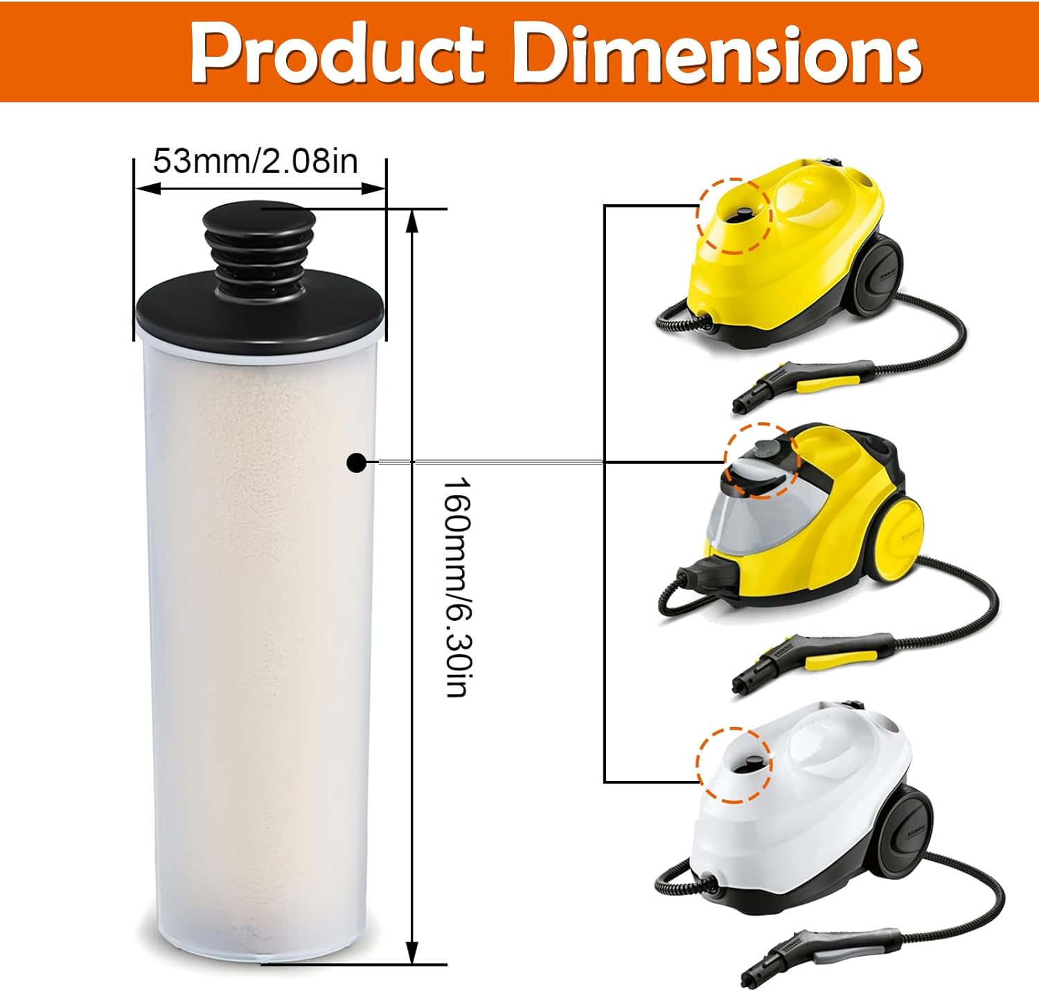 HIFROM 3Pack Descaling Cartridge Filter for,SC3 Decalcification Cartridge for SC2 Upright,SC3 EasyFix,SC3 Upright EasyFix,SC3MX Vacuum Cleaner Replacement Filter Parts
