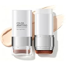 Color Changing Foundation Stick, 2-in-1 Dual-Ended Korean Color Changing Foundation, Waterproof & Long-Lasting Korean Foundation Stick, Concealer Stick, Full Coverage Makeup, Dewy Finish Ivory