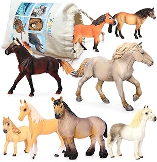 VOLNAU Horse Toys Figurines 8PCS Animal Farm Figures for Toddlers Kids Christmas Birthday Gift Plastic Preschool Pack