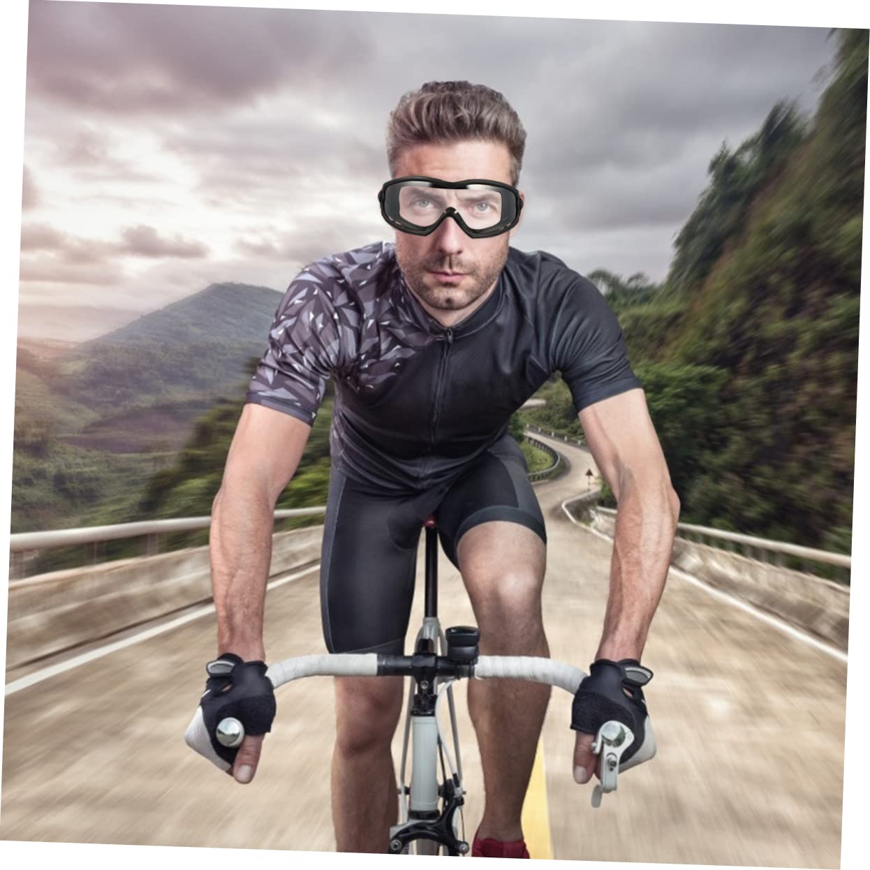 Zerodeko Occhiali Protettivi Da Ciclismo Leggeri Per Esterni Lente Trasparente, Occhiali Sportivi Unisex Per Protezione Da Vento e Spruzzi