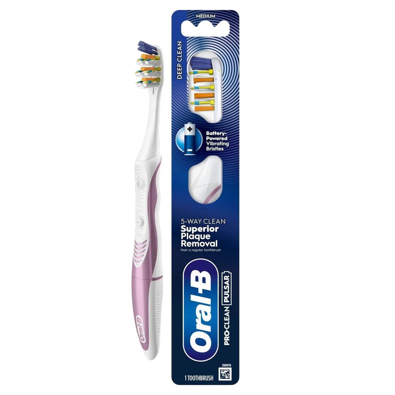 ORAL-B PRO-Clean Pulsar - Cepillo de dientes a pilas - Eliminación superior de placa de 5 vías, 1